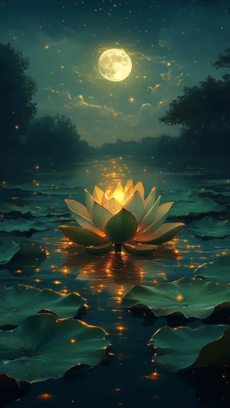 Flowers Fantasy Illustration Lotus Wallpaper