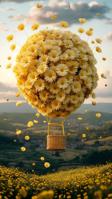 Flowers Field Yellow Art HD Wallpaper