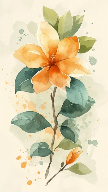 Jasmine Flower Minimalist HD Wallpaper