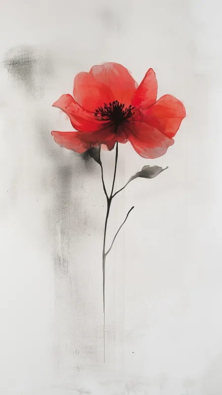 Minimalist Abstract Flower Artwork HD Wallpaper