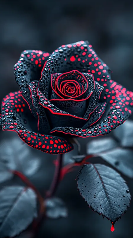 Flowers Neon Fantasy Rose Wallpaper
