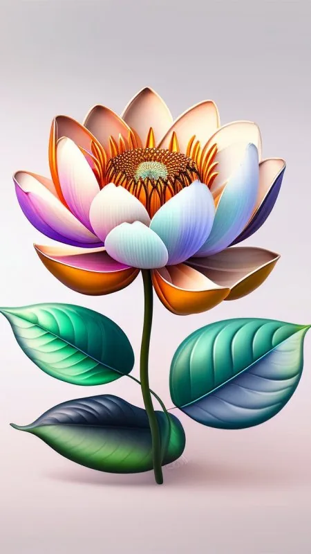 Pastel Lotus Bloom Illustration Flowers Wallpaper