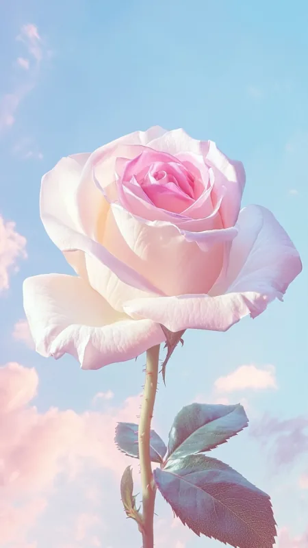 Flowers Pastel Pink And White Rose Wallpaper