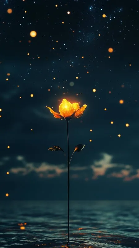 Petals Flower Glow Water HD Wallpaper
