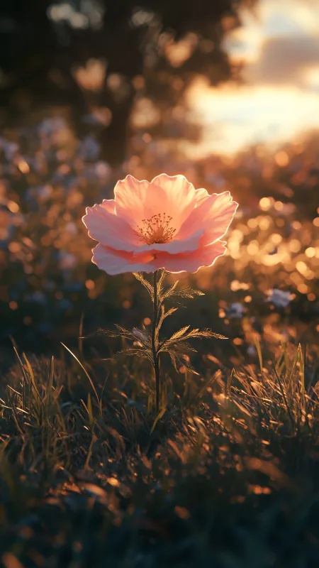 Pink Aesthetics Flower HD Wallpaper