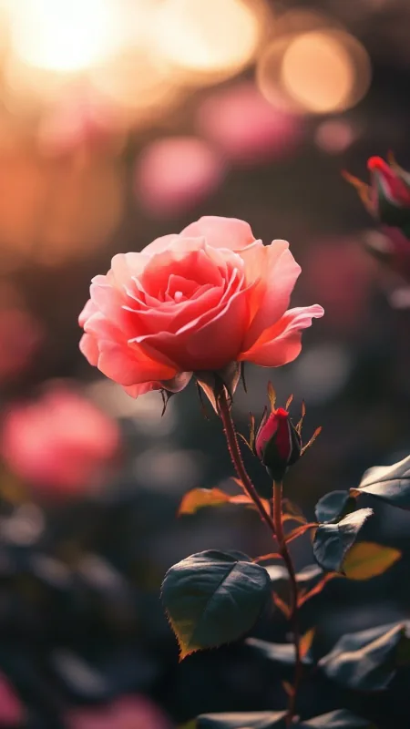 Flowers Pink Rose Wallpaper