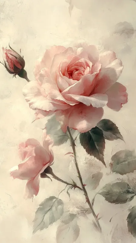 Pink Rose Art HD Flowers Wallpaper