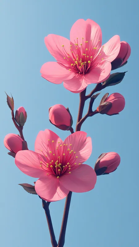 Pink Sakura Flowers Wallpaper