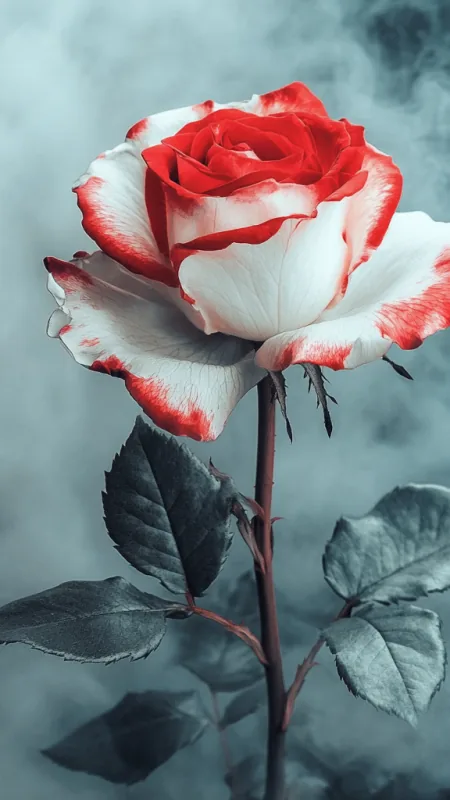 Red And White Roses Flowers Wallpaper