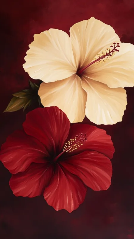 Red And White Flower Wallpaper