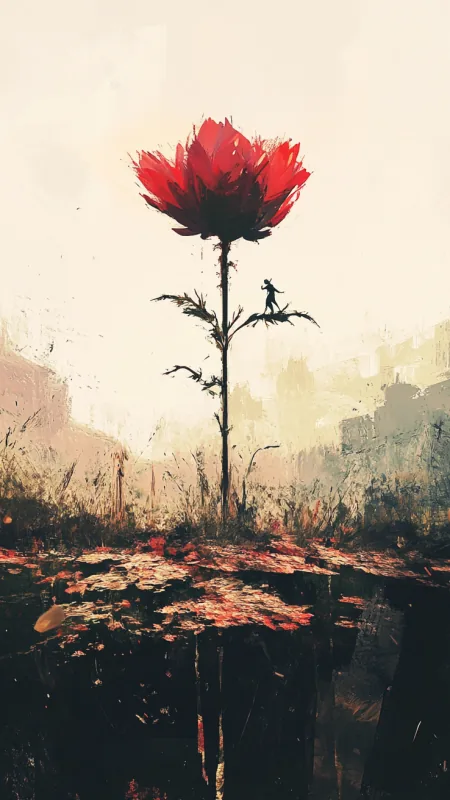 Red Rose Planting Flowers Wallpaper