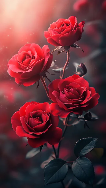 Red Roses Flowers Wallpaper