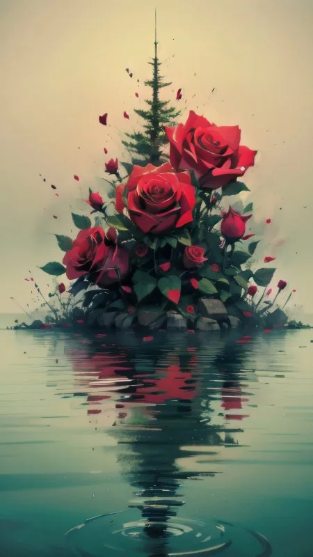 Red Roses Art Flowers Wallpaper
