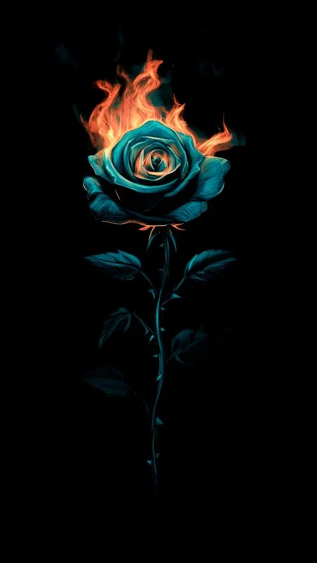 Rose Flower Fire Abstraction Wallpaper