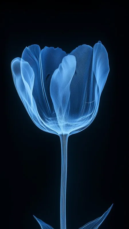 Flower Transparent Petals Blue Wallpaper