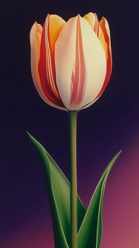 Flowers Tulip Bud Leaves Wallpaper
