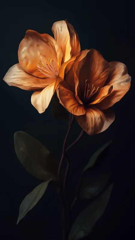 Two Jinia Flowers Wallpaper