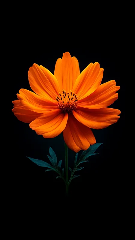 Flowers Vibrant Orange Wallpaper