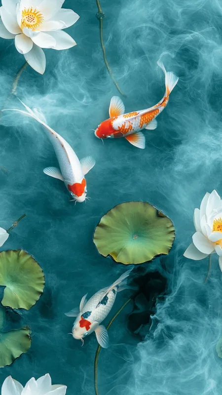 White Lotus Flowers And Green Leaves Wallpaper