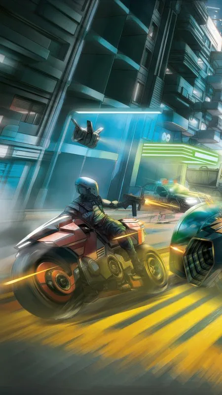 Cyberpunk 2077 Bike Car Race Game HD Gaming Wallpaper