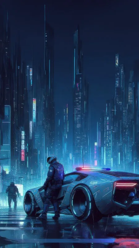 Gaming Cyberpunk Car In Motion Wallpaper