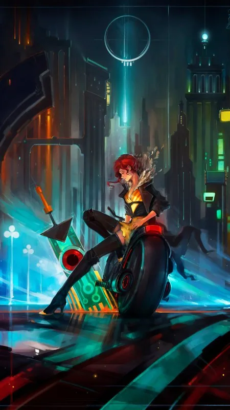 Cyberpunk Girl Bike HD Gaming Wallpaper