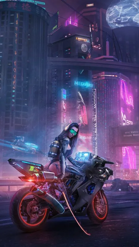 Cyborg Rider Biker Gaming Wallpaper