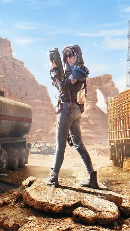 Desert Sniper Girl Canyon Gaming Wallpaper