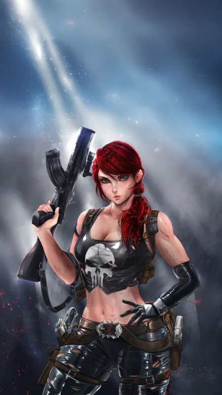 Gaming Female Punisher Unleashed Game Wallpaper