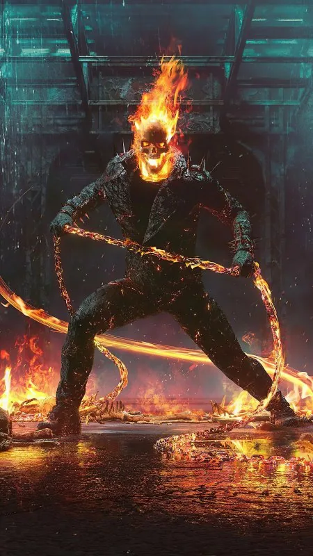Ghost Rider Flame Mask HD Gaming Wallpaper
