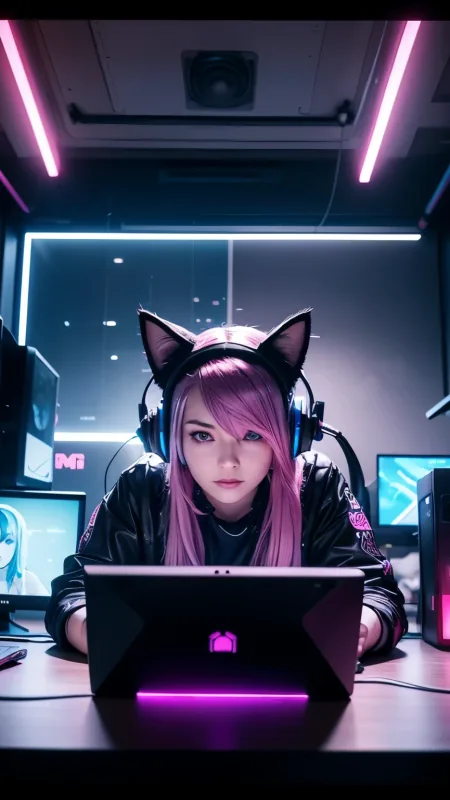 Gaming Girl Phone Wallpaper