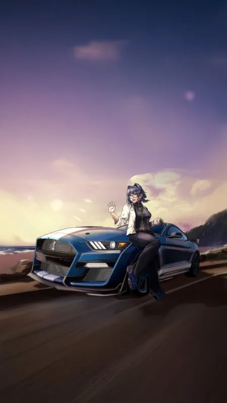 Gaming Kronii With A Shelby Game Wallpaper