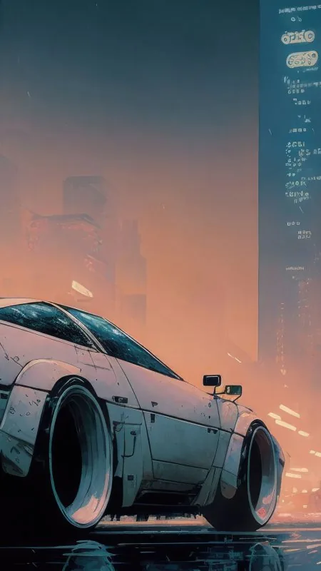 Neo Tokyo Cyber City Car HD Gaming Wallpaper