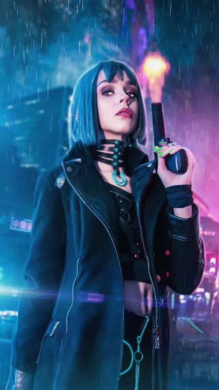 Gaming Night Fire Cyberpunk Wallpaper