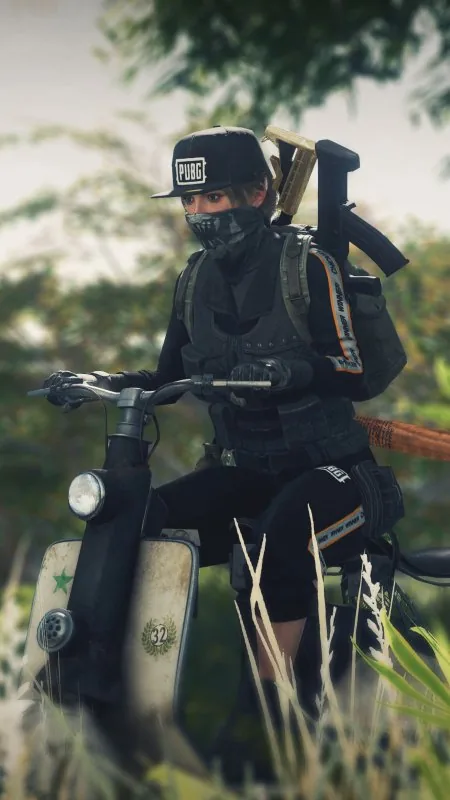 Gaming Pubg Girl On Scooter Wallpaper