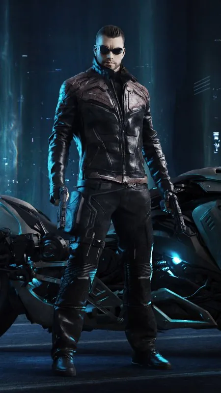Gaming Scifi Cop With Guns Wallpaper