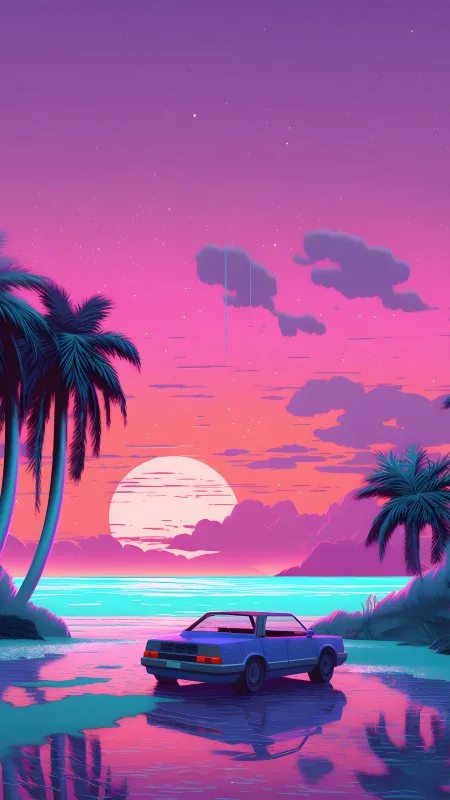 Synthwave Speedster Game Gaming Wallpaper