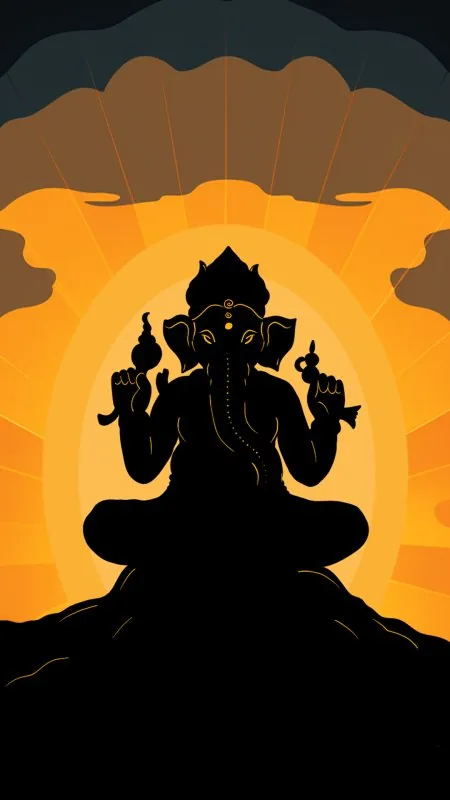 Ganesh Silhouette Mobile God Wallpaper