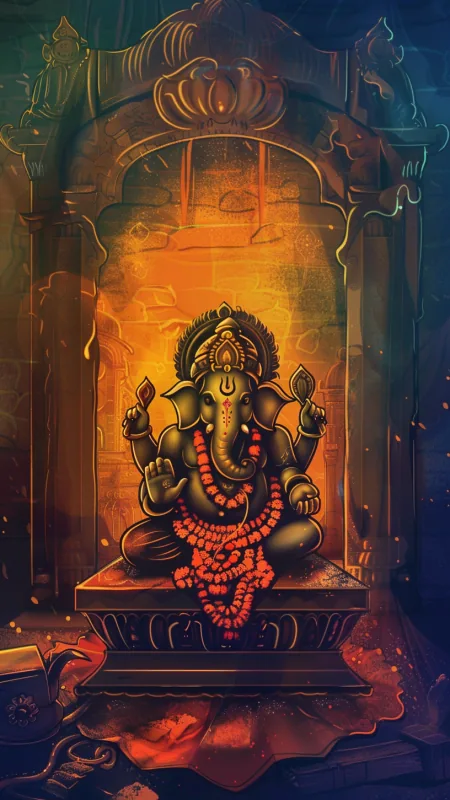 Ganesha Murthi Inside Temple HD God Wallpaper