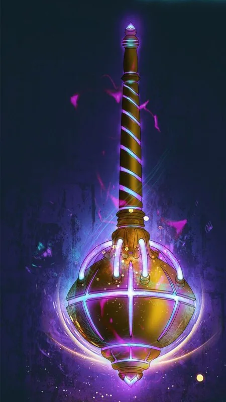 Glowing Golden Gada Weapon God Wallpaper