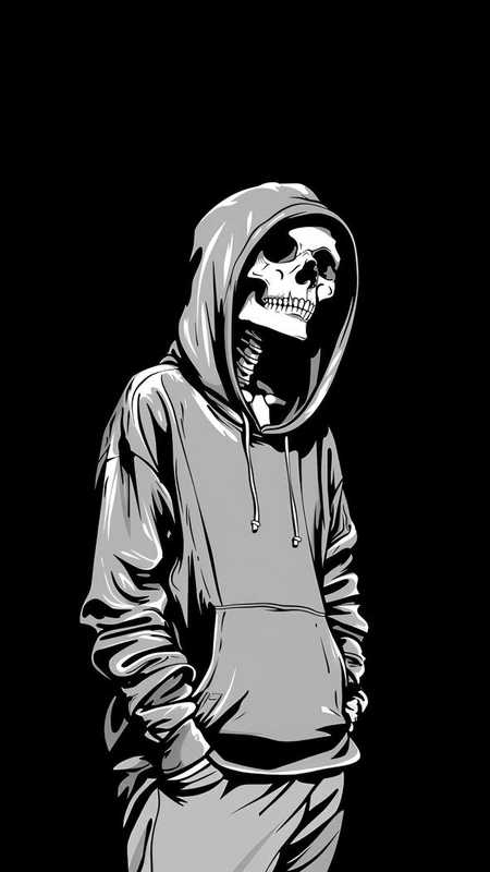 Hoodie Skeleton Wallpaper