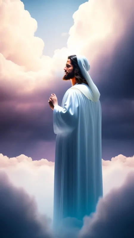 Christ Standing Among Clouds Jesus Wallpaper