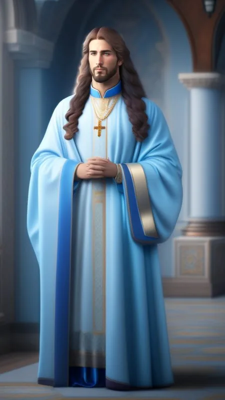 Jesus In Blue Robes Wallpaper
