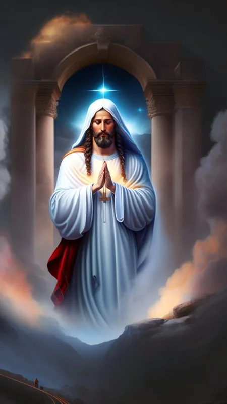 Praying Christ White Veil Jesus Wallpaper