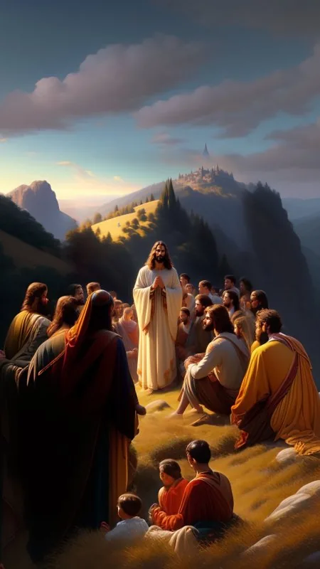 Jesus Teaching On Hillside Wallpaper