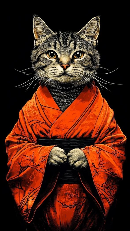 Kimono Cat Wallpaper