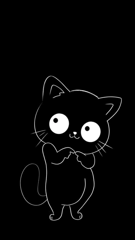 Line Art Kitty Wallpaper