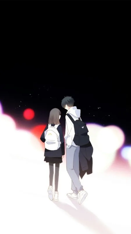 Anime Couple Walking Together Love Wallpaper