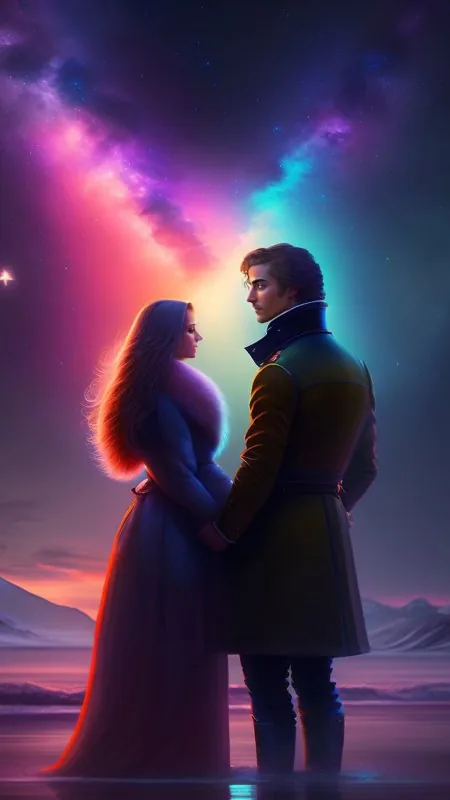 Aurora Sky Royal Couple Love Wallpaper