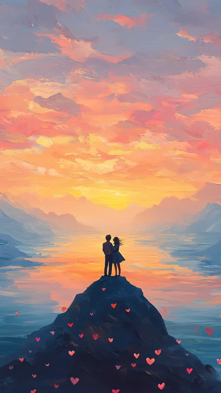 Love Beautiful Painting Man And Woman Wallpaper
